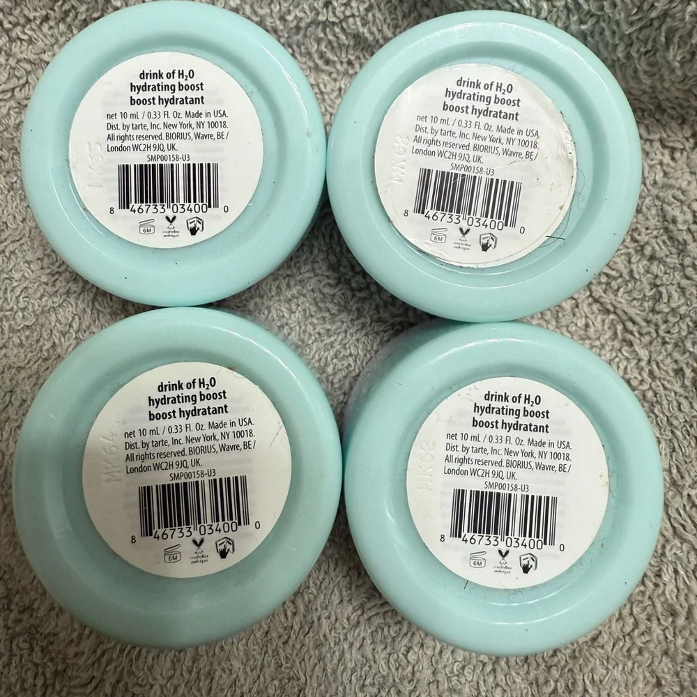 Tarte Drink of H2O Hydrating Boost Cream 
net 10 mL / 0.33 Fl. Oz. USA Set of 4 - Picture 3 of 5
